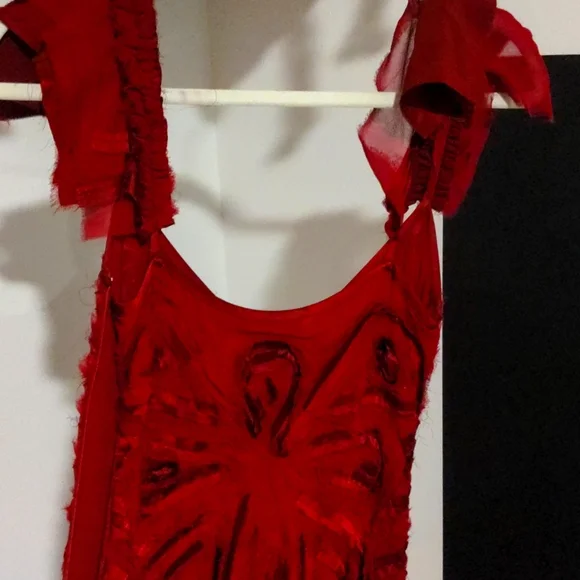 DKNY raw silk red gown - Picture 1 of 11